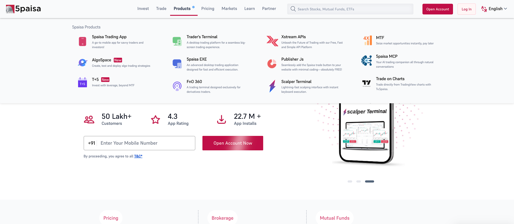 Products tab design